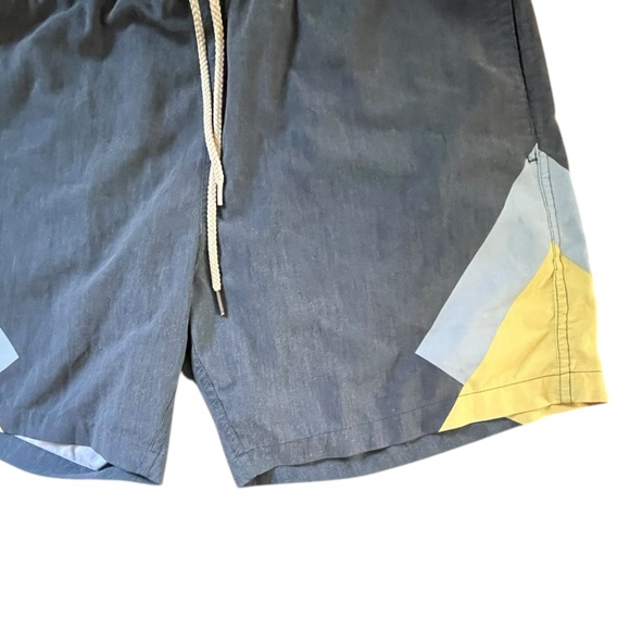 Fair Harbor Men’s Swim Trunks – Colorblock Blue/Yellow – Size L - Picture 2 of 7
